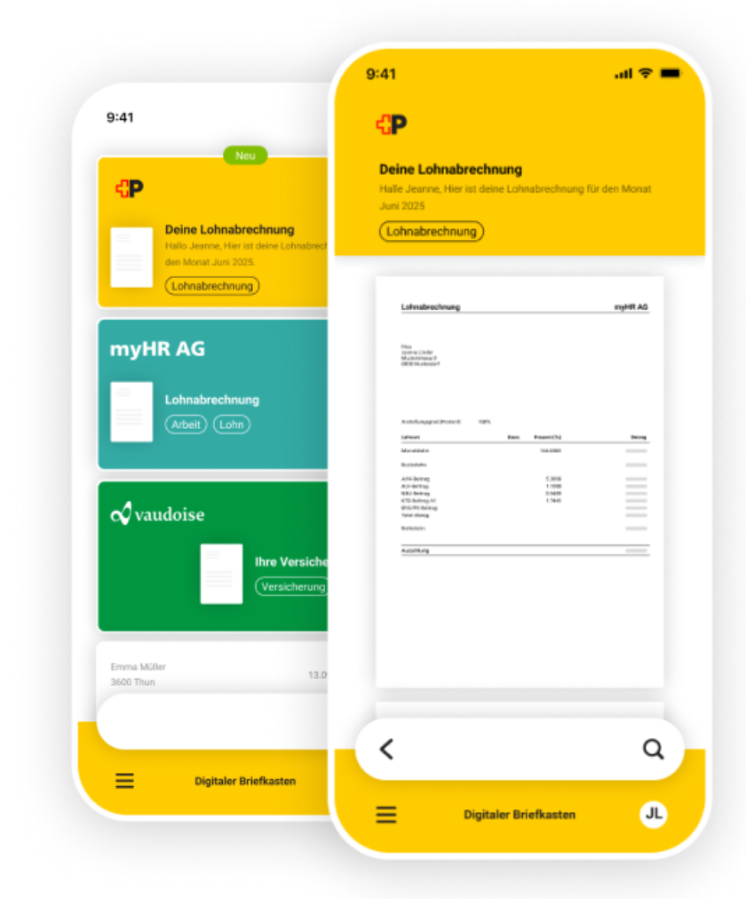 ePost App auf dem Smartphone: Lohnabrechnung digital empfangen und verwalten